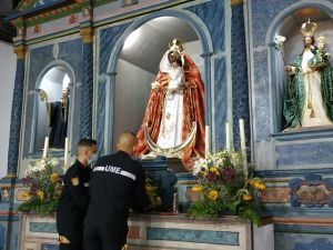 La Unidad Militar de Emergencias de Tenerife visita a la ermita de su patrona para darle Gracias