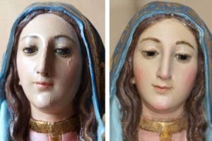 Restaurada la Virgen del Pilar de Valdemoro a punto para su Fiesta