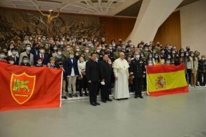 Encuentro del Papa Francisco con el contingente nacional en el Cuartel General del Mando Conjunto de la OTAN en Nápoles