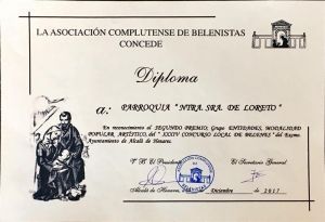 Belen de la Parroquia Castrense Ntra. Sra de Loreto Alcalá gana el segundo premio del Concurso de Belenes